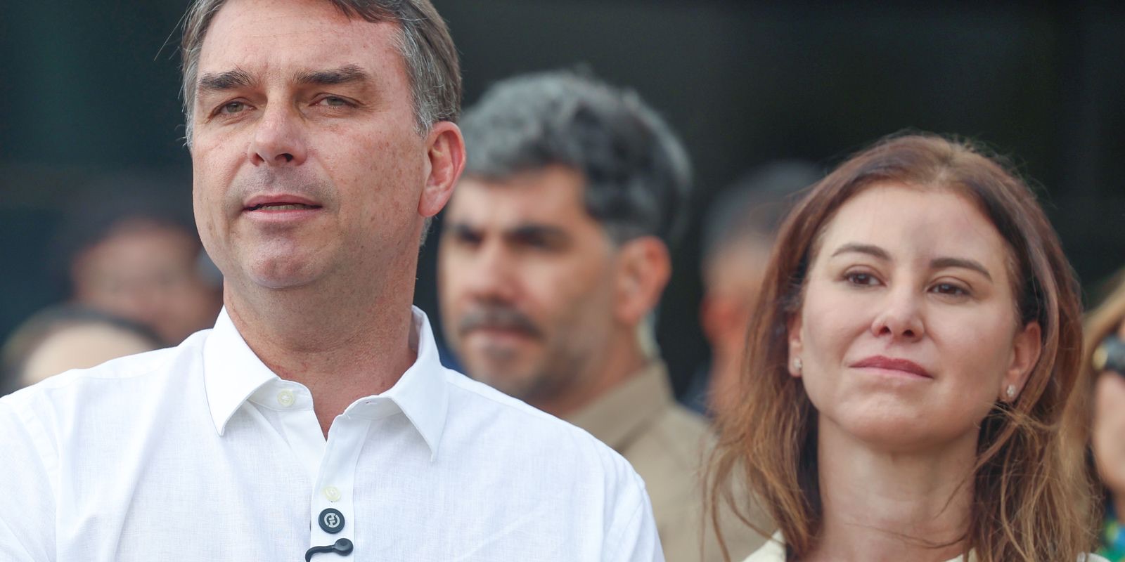 Flávio Bolsonaro durante a campanha presidencial, em outubro