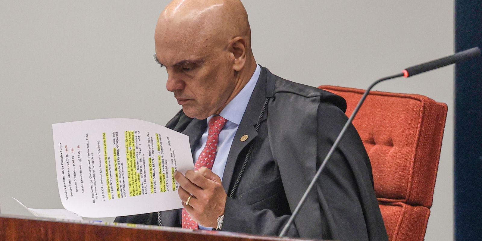 O ministro Alexandre de Moraes em sessão do STF